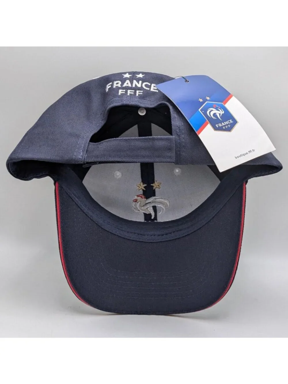 NEW France FFF 2 Star Soccer Hat Official Licensed Weeplay Blue Adjustable Strap